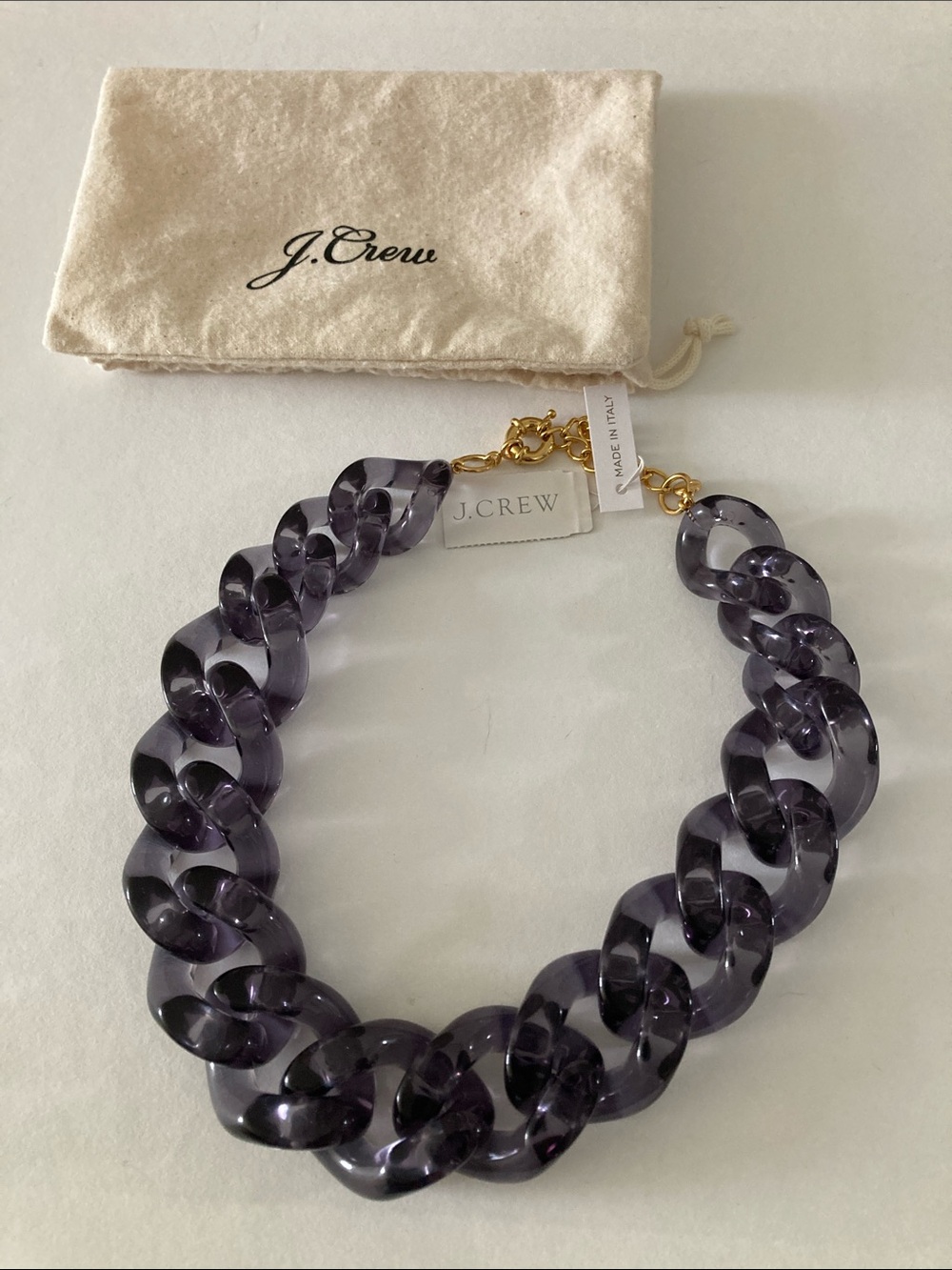 JCrew chunky link necklace in grey